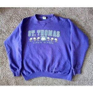 Vintage St Thomas Virgin Islands Sweatshirt Men's Medium Purple Reverse Weave